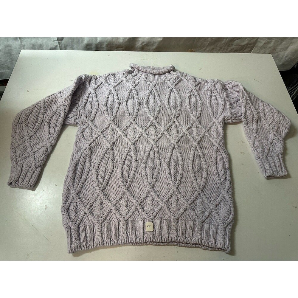 VTG Erik Stewart Purple Knit Ribbed Rolled Neck Women's Pullover Sweater OS New!